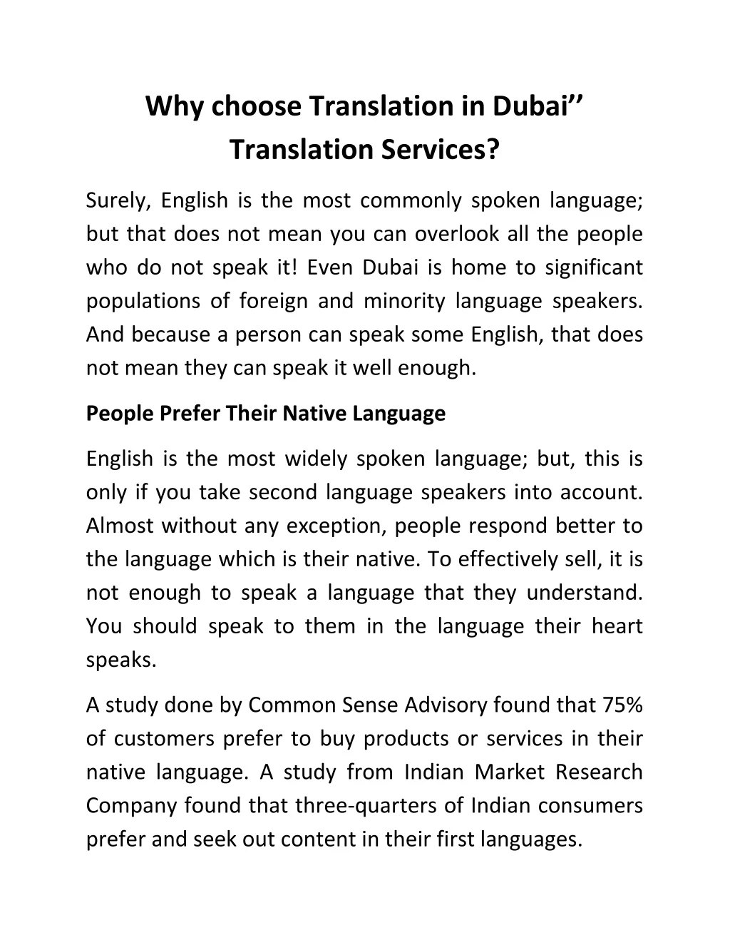 why choose translation in dubai translation