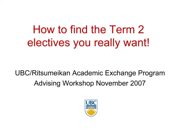How to find the Term 2 electives you really want