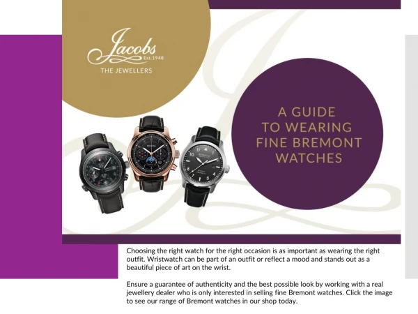 A Guide to Wearing Fine Bremont Watches