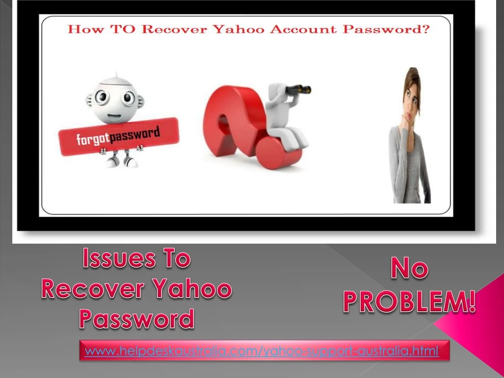 issues to recover yahoo password