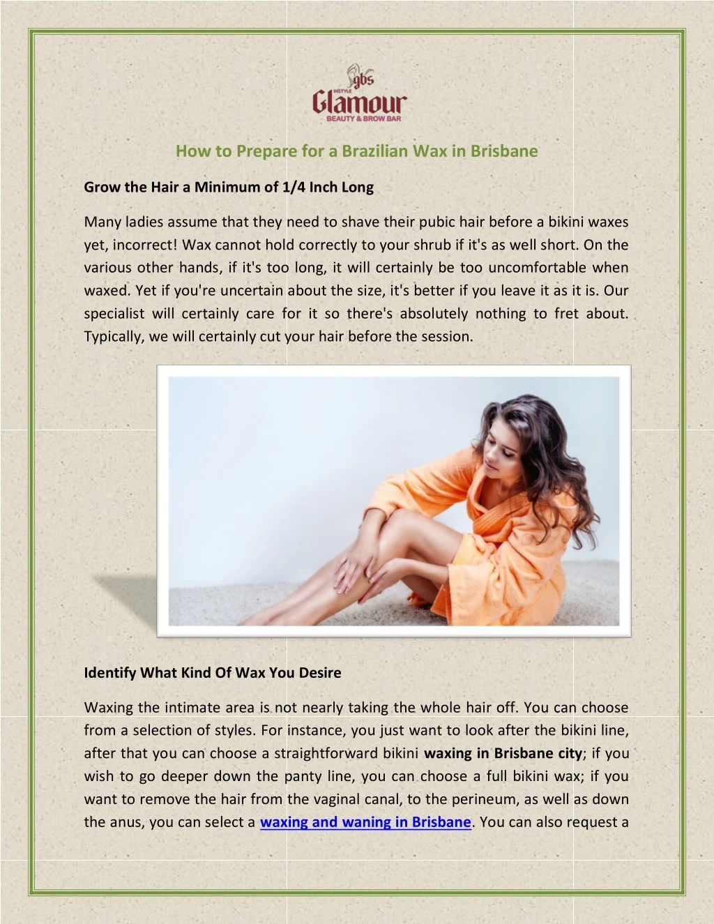 how to prepare for a brazilian wax in brisbane