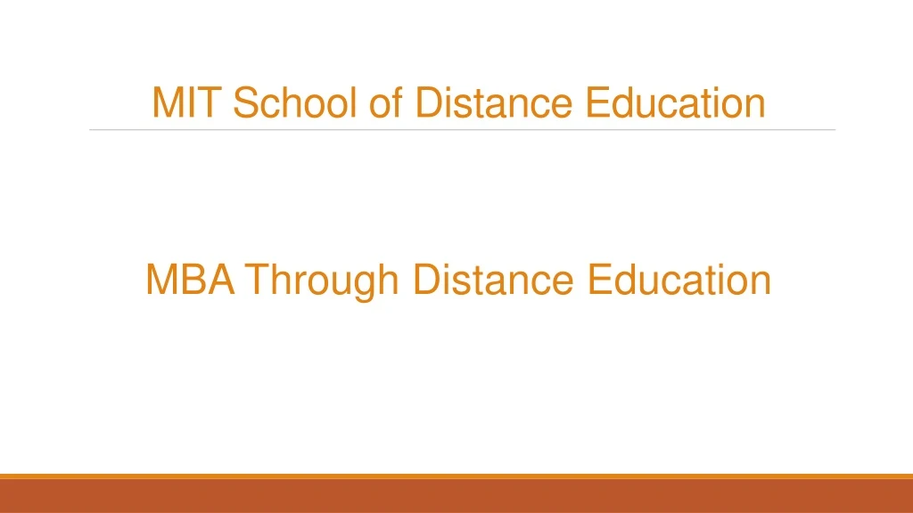 mit school of distance education