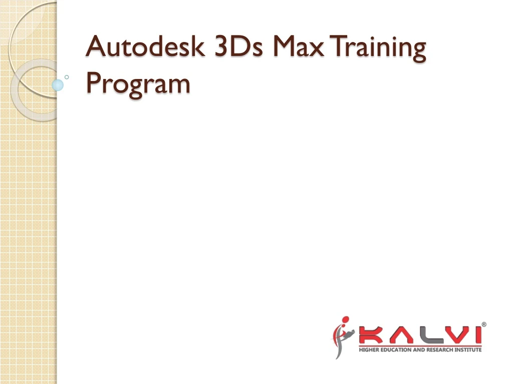 autodesk 3ds max training program