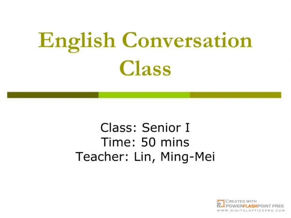 English Conversation Class