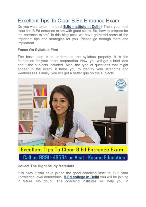 excellent tips to clear b ed entrance exam