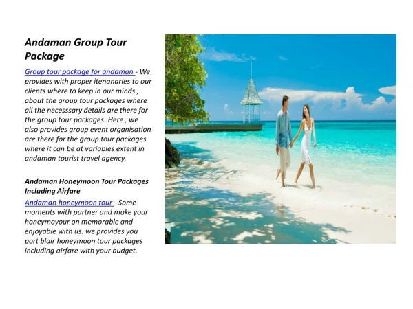 Andaman Group Tour Package