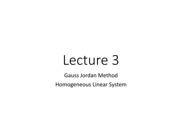 Lecture 3