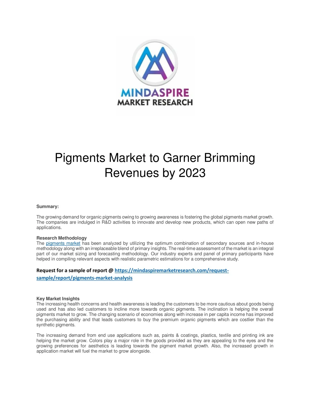 pigments market to garner brimming revenues