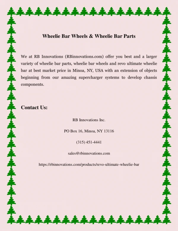 Wheelie Bar Wheels & Wheelie Bar Parts