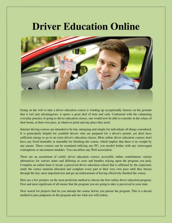Drivers ed Colorado Online