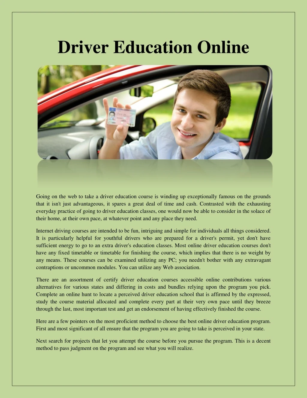 driver education online