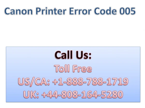 Canon Printer Error Code 005