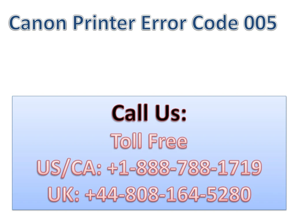 canon printer error code 005