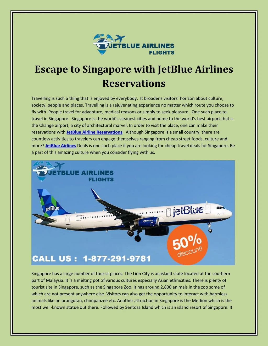 escape to singapore with jetblue airlines