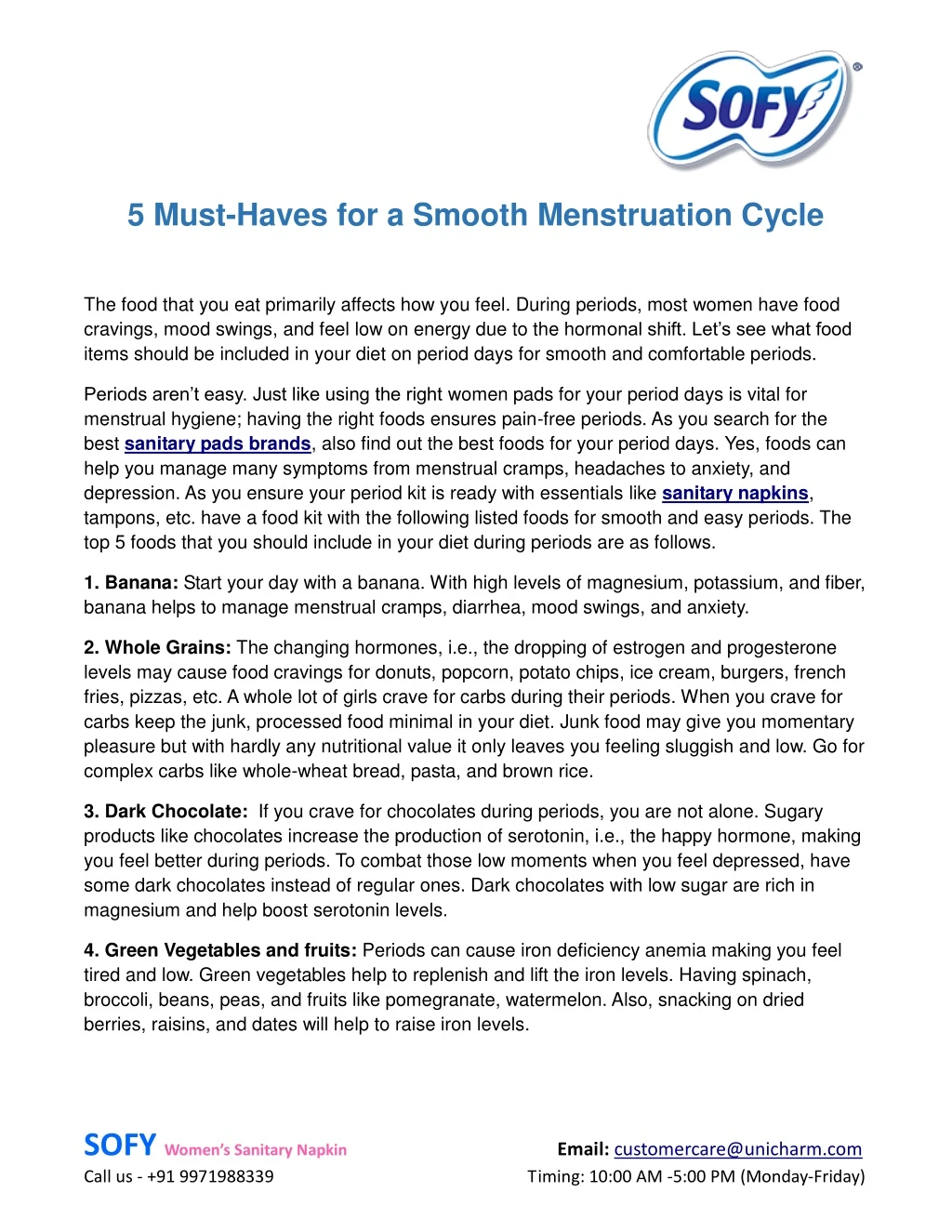5 must haves for a smooth menstruation cycle