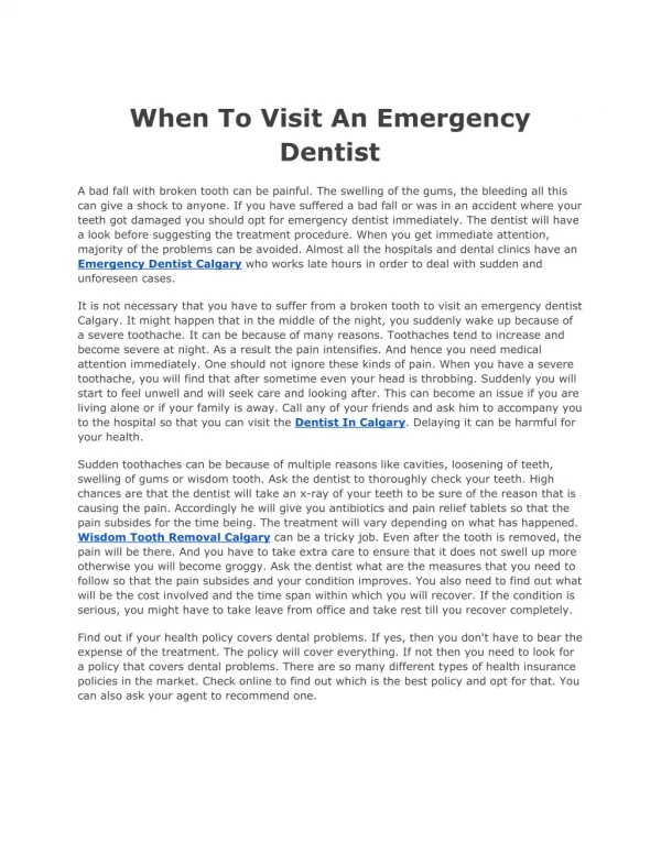 When To Visit An Emergency Dentist