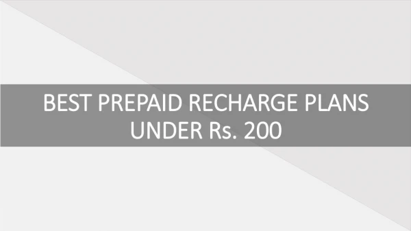 Best Prepaid Recharge under INR 200