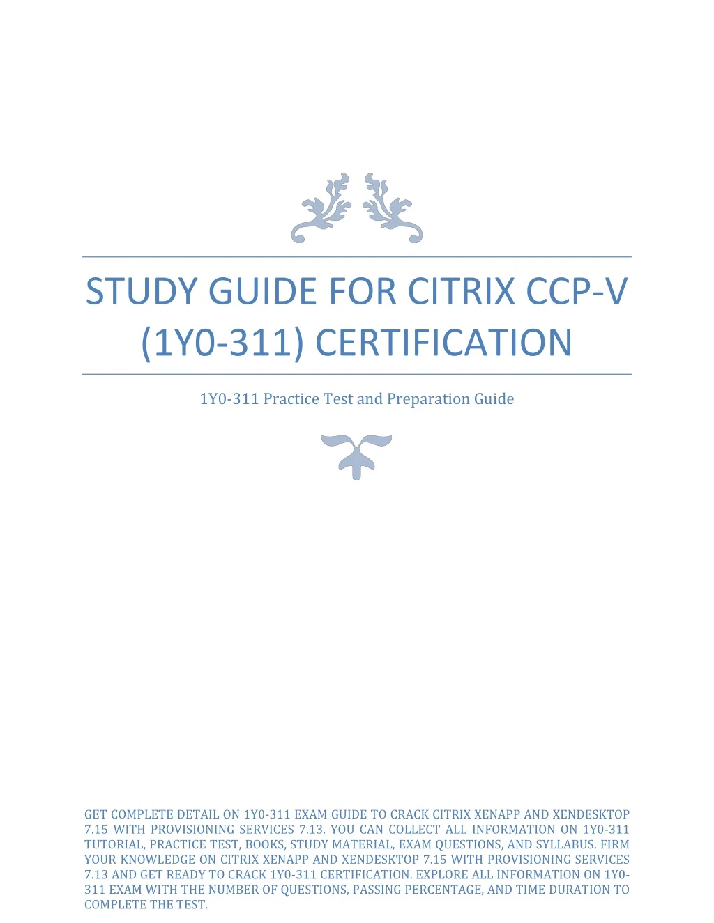 study guide for citrix ccp v 1y0 311 certification