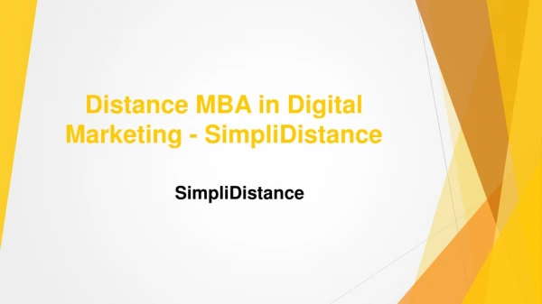 Distance MBA in Digital Marketing - SimpliDistance