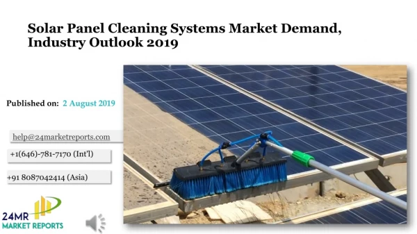 Solar Panel Cleaning Systems Market Demand, Industry Outlook 2019