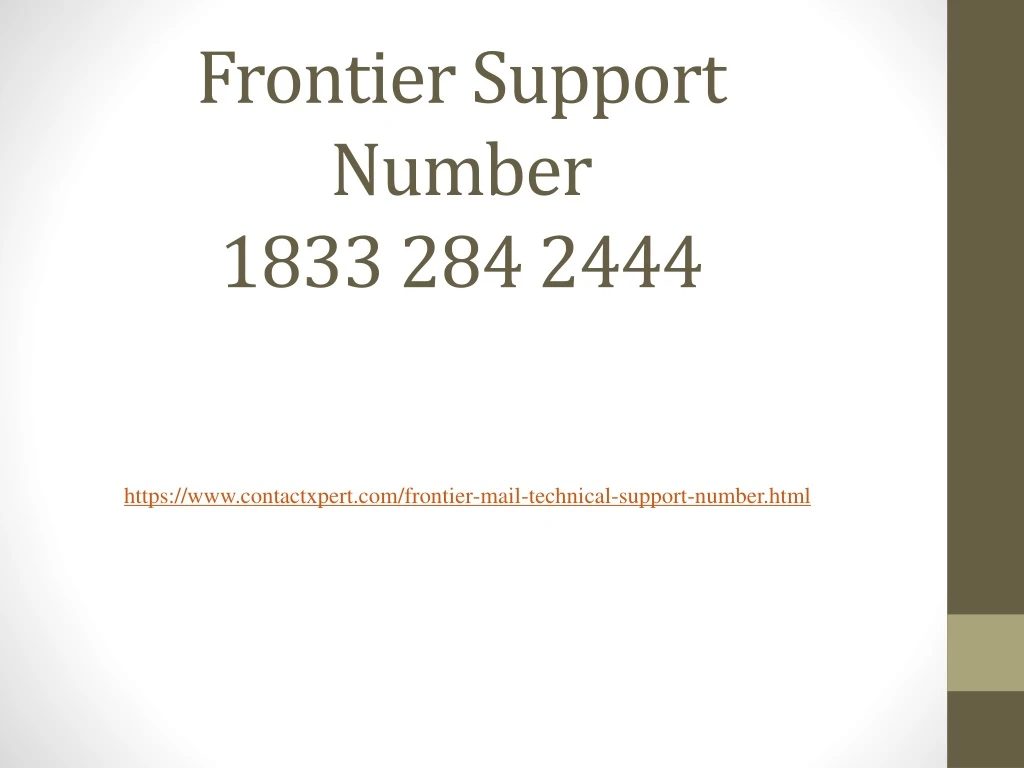 frontier support number 1833 284 2444