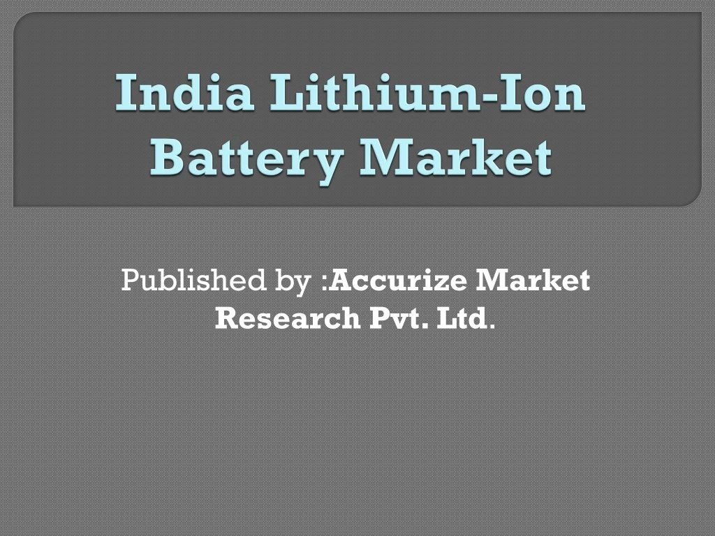 india lithium ion battery market