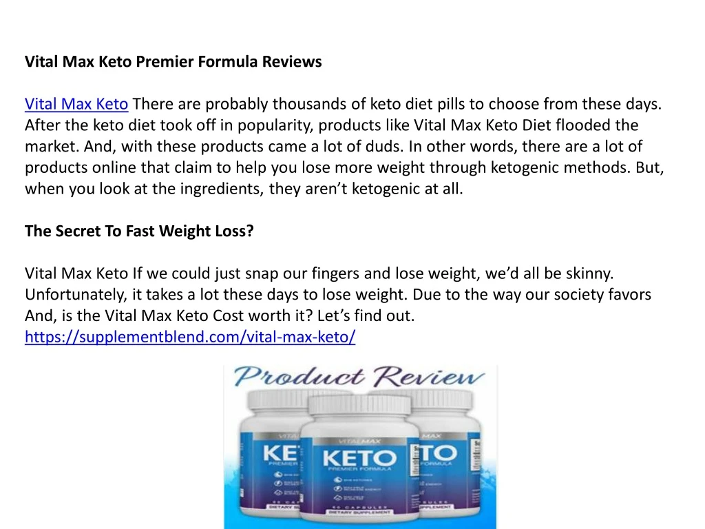 vital max keto premier formula reviews