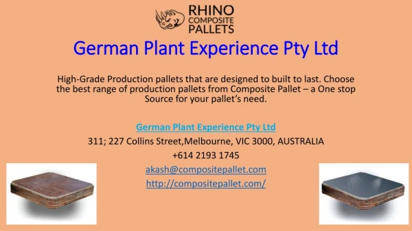 German Plant Experience Pty Ltd