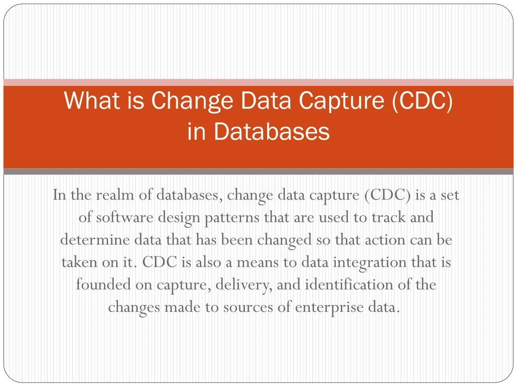 what is change data capture cdc in databases