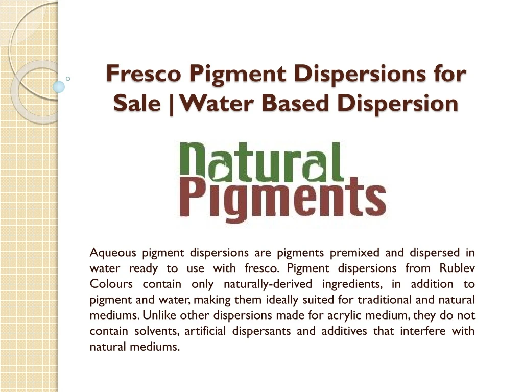 fresco pigment dispersions for sale water based dispersion