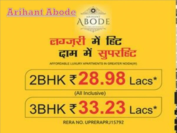 Arihant Abode 3 bhk apartments booking Call Us 7676888000