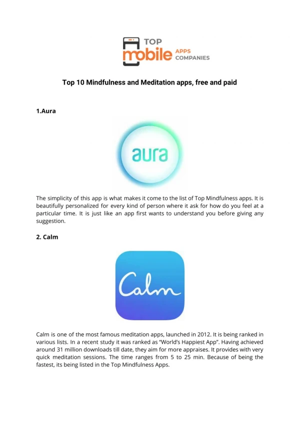 Top 10 Mindfulness and Meditation apps, free and paid
