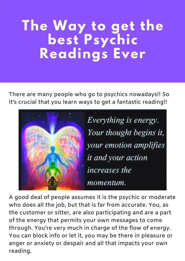 How to get the best psychic reading ever