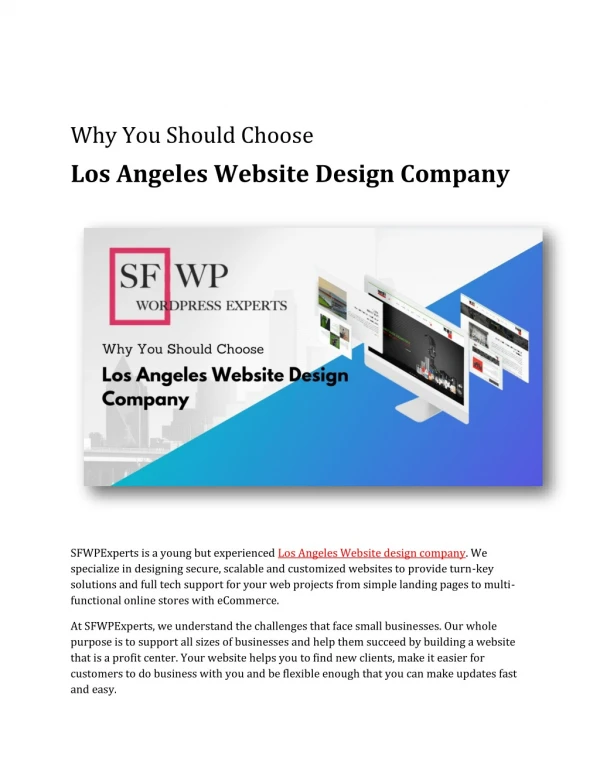 Why You Should Choose Los Angeles Website Design Company?