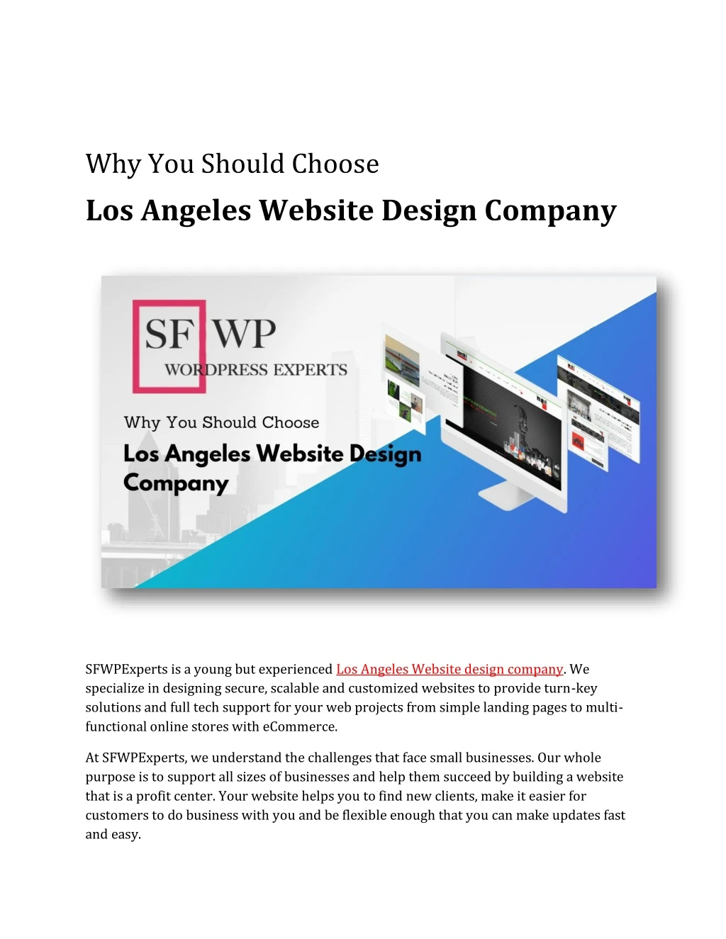 why you should choose los angeles website design