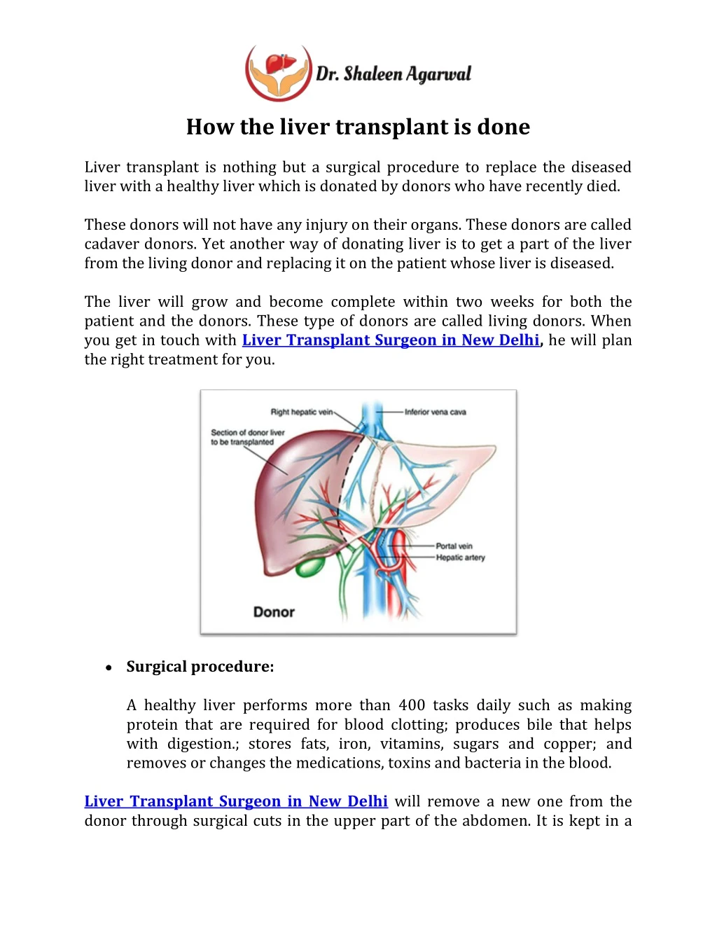 how the liver transplant is done