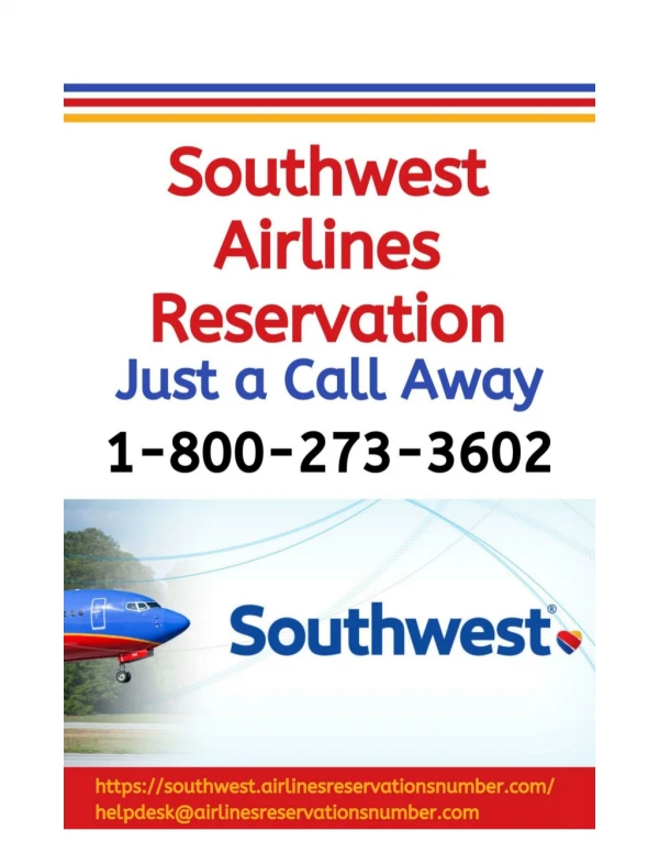 Southwest Airlines Reservation – Just a Call Away