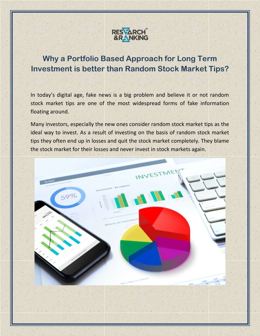 why a portfolio based approach for long term