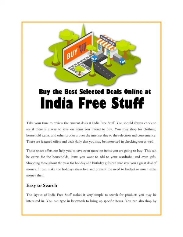 Buy the Best Selected Deals Online at India Free Stuff