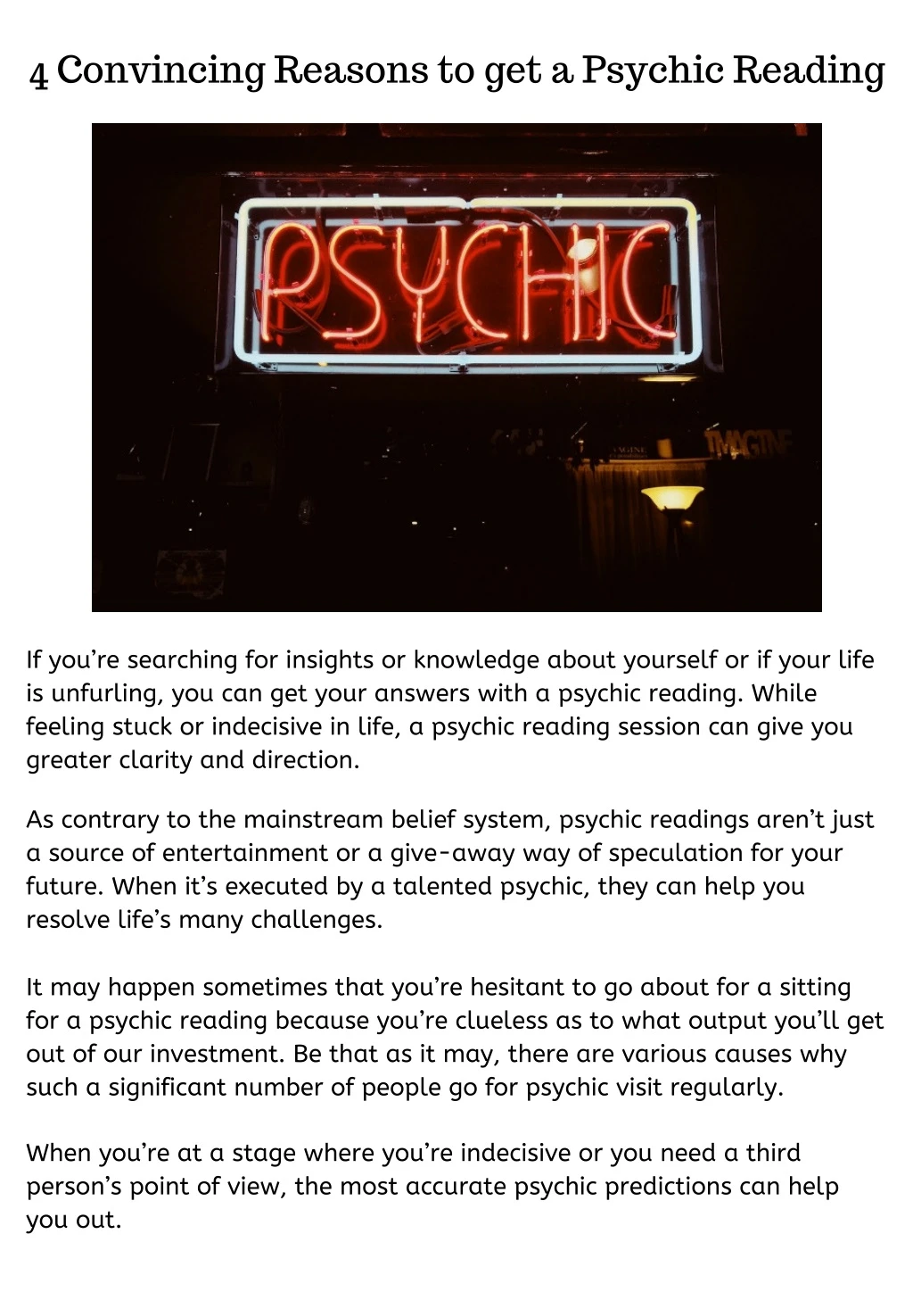 4 convincing reasons to get a psychic reading