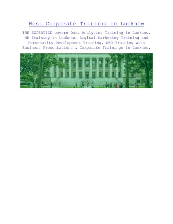 best corporate training in lucknow
