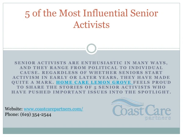5 Most Influential Senior Activists