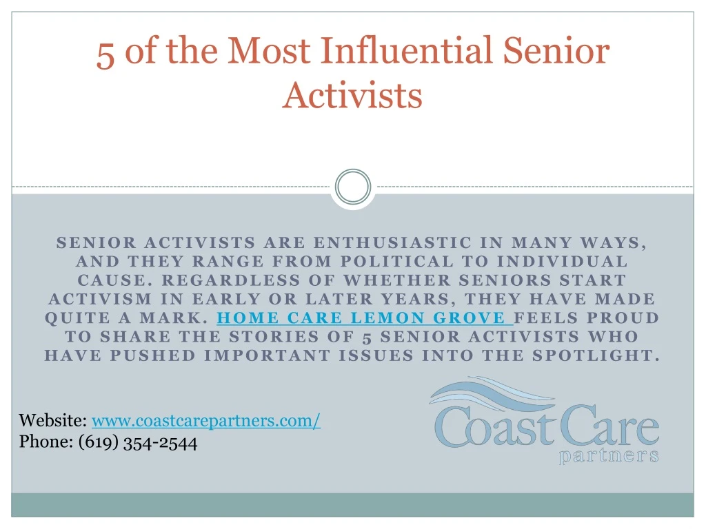 5 of the most influential senior activists