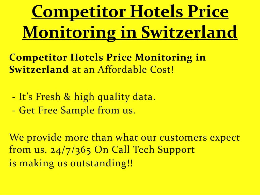 competitor hotels price monitoring in switzerland