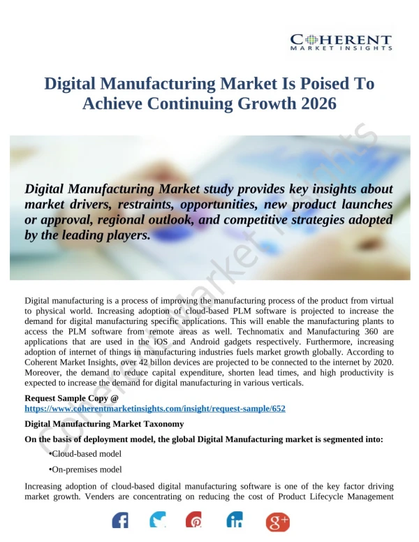 Digital Manufacturing Market Evaluation With Focus On Development And Trends 2018-2026