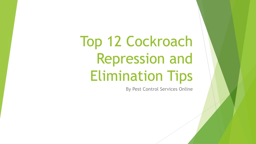 top 12 cockroach r epression and elimination tips