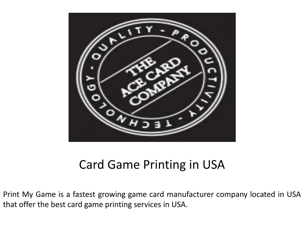 card game printing in usa