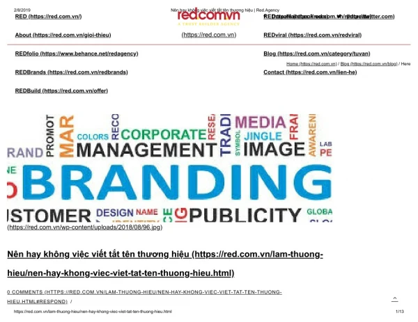 Nên hay không việc viết tắt tên thương hiệu _ Red.Agency