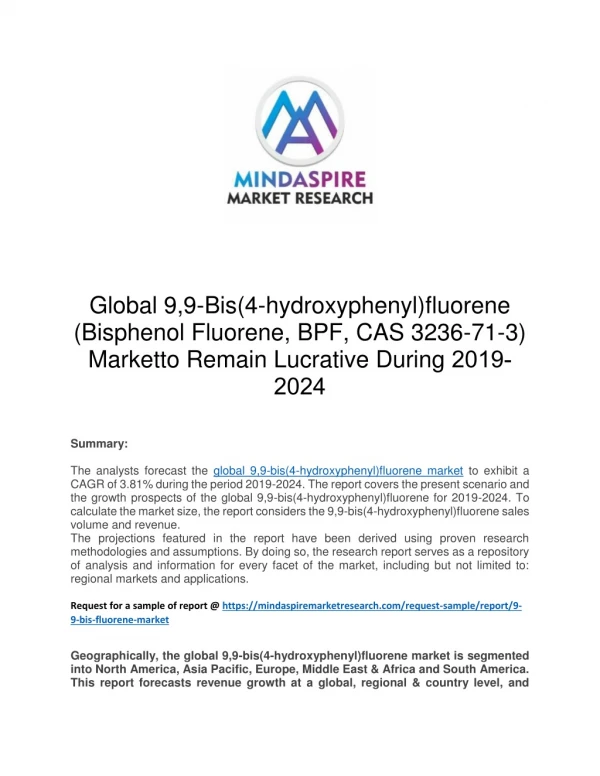 global 9,9-bis(4-hydroxyphenyl)fluorene market