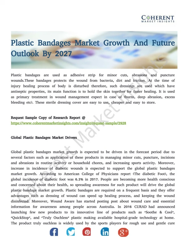 Plastic Bandages Market Growth And Future Outlook By 2027